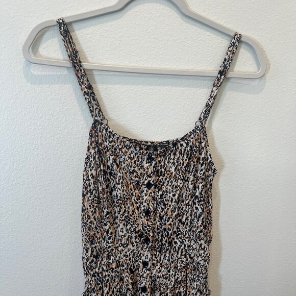 Volcom 1 Minute More Leopard Print Fitted Button Down Mini Dress with pockets XS - Picture 2 of 12